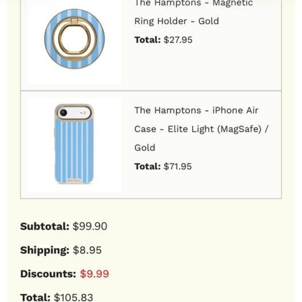 Burga iPhone Air case and ring holder